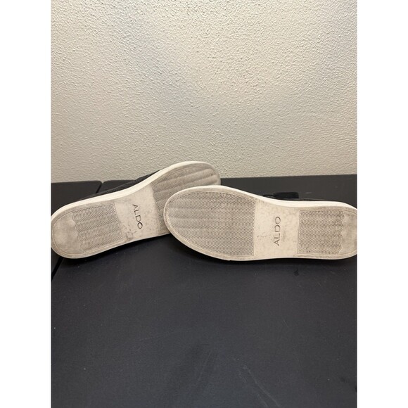 Aldo Stepanie Womens Size 8M Perforated Lace Up Collapsible Heel Black Sneakers - Picture 9 of 12